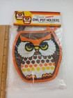 Sealed 1978 Owl Pot Holders Orange brown Retro