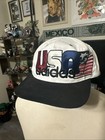 2 Adidas Vintage Usa Flag Hat Snapback Cap Embroidered Adjustable One Size Fifa