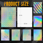 24 Sheets Holographic Cardstock 8 5 X 11in  250gsm 92lb 6 Mixed Styles Metallic