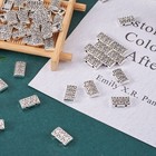50pcs Antique Silver 2 Holes Multi-strand Rectangle Slide Links Tibetan Metal