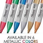 Metallic Permanent Markers  Chisel Tip  Assorted Colors  3 Count