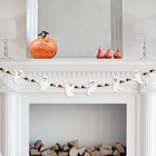 4 2 Ft Halloween Wooden Beads Garland With Ghost Charms  Black Orange White