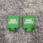 Bud Light Shamrock Green Koozie Coozie Can Holder Beer Sleeve Lot Of 2