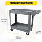 Heavy Duty 2-shelf Plastic Utility Cart - 550 Lbs Capacity Rolling Service Cart