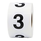 Black Number 3 Circle Stickers  1 5 Inches Round  500 Adhesive Labels Black 3