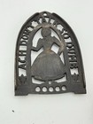 Vintage Cast Iron Footed Trivet Iron Holder Woman Ach Don   t Talk So Dumb