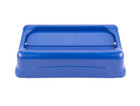 Rubbermaid Commercial Slim Jim Swing Lid Blue Fits 16 23 Gallon Trash Cans