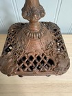 Antique Vtg Victorian Incense Burner Censer Cast Bronze Rose Lattice Art Nouveau