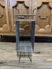 Vintage Mcm Richard Galef Style Perforated Metal Mesh Telephone Stand   Table