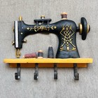Vintage Sewing Machine Wall Hook Rack     Decorative Storage  13   x10   x2   