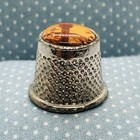 Vtg 1982 Worlds Fair Souvenir Metal Thimble W  Sunsphere - Knoxville Tennessee