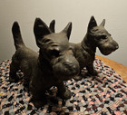 Antique Cast Iron Scottie Terrier Dog Hubley Bookends 1930 s