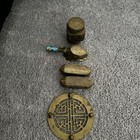 Vintage Asian Oriental Antique Brass  Jar Lot Of 5 Pieces 