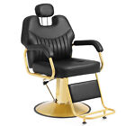 Black gold All Purpose Reclining Hydraulic Barber Chair Salon Spa Beauty Shampoo