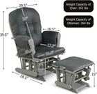 Baby Glider Rocker With Ottoman Multi-position Glider With Cleanable Upholstered