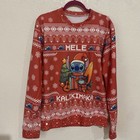 Stitch Ugly Christmas Sweater Ohana Holiday Mele Kalikimaka Sz M Orange