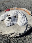 Bichon Fris   Outdoor Stone Garden Hanging Plaque