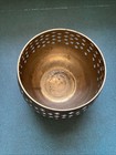 Vintage Large Brass Candle Holder Cut Out Quatrefoil Design