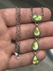 Sterling Silver Palomino Turquoise 4 Stone Drop Lariat Style Adj Necklace  925
