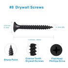  8 X 1-3 4  Drywall Screws   8 Wood Screws- Coarse Thread Phillips Head Drive   