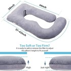 Pregnancy Pillow J-shaped Full Body Pillow  59 Inch With Velvet Cover Easy To Re
