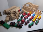 Vintage Brio Wooden Magnetic Train Set Lot Of 50 