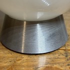 Vintage Mid Century Nos White Globe Ceiling Light Satin Aluminum