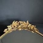 Vintage Stylebuilt Oval Gold Mirror Vanity Tray Leaves Hollywood 20x10 
