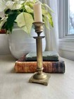 Vintage Brass Ribbed Candlestick   Silvestri   Dark Academia   Study