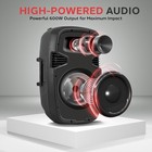 Pyle Bluetooth Remote Control Pa Speaker System 2-way 600 With 700w - Black