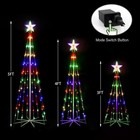  3ft 4ft 5ft Outdoor Christmas Tree Lights  3pcs Outside Lighted Cone Xmas Decor
