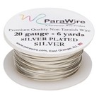 Tarnish Resistant Silver Plated Copper 20 Gauge Round Wrapping Wire 6 Yard Spool