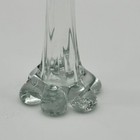 Clear Glass Flower Vase With 6 Petal Base Art Glass Bud Vase