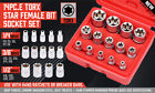 14 Pcs E Torx Star Female Bit Socket Set 1 2  3 8  1 4  Drive E4 -e24 With Case