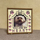 Personalized Pet Portrait  Dog Photo Frame  Dog Mom Gift  You Are My Heart Puppy