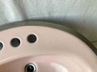 Vtg Mid Century 19x16 Cast Iron Light Pink Drop In Bathroom Sink Old 245-26e