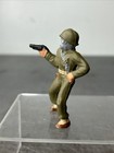 Vintage Wwii Painted Plastic Toy Soldier Wearing A Gas Mask Weapon