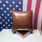 Rare United States Lines Leather Vibration Pillow     Great Seal Promo     1970s