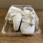 Vintage - Unbranded - White Leather Lace Up Baby Shoes W  Bells Size 2