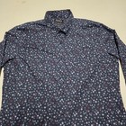 Bonobos Floral Button Down Shirt Mens 2xl Xxl Slim Fit Long Sleeve Blue Dress