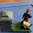 Artillery Bank Cast Iron Mechanical Bank Green Gray Gold Vintage Collectible Toy