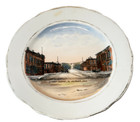 El Dorado Ks Kansas Street Scene Antique Souvenir Rare China Dish Plate