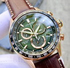 Citizen Eco-drive Pcat Chrono Green Rose Gold Leather Men s Watch Cb5919-00x