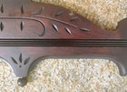 Antique Chip Carved Eastlake Victorian Walnut Pediment W  Drop Finials 39 3 4  W