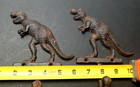 Vintage Style Cast Iron T-rex Dinosaur Wall Hooks - Set Of 2 Rustic Brown