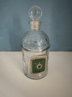 Vintage Guerlain Bee Embossed Glass Empty Perfume Bottle   France 1960s   6 5     