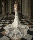 Lace Mermaid Wedding Dresses Spaghetti Straps Appliques Backless Bridal Gowns