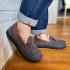 Mens Cozy Warm Faux Fur Moccasin Slippers Memory Foam House Shoes Indoor Outdoor