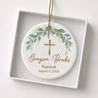 Personalized Baptism Ornament Custom Name   Date  Baby Christening Keepsake Gift