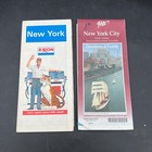 Lot Of 2 Vintage Road Maps Brochures Aaa New York  New York City   p1-3 